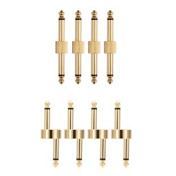 Conector para pedais de efeito de guitarra, 4 unidades, adaptador de áudio tipo z reto, acoplador de instrumento musical, placa acessórios novo - Image 1