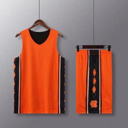 Camisa de basquete dupla face conjunto invertido basquete uniforme masculino impresso esportes terno ambos os lados camisa de treinamento shorts personalizado - Image 4