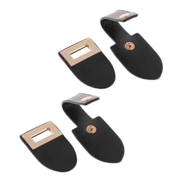 Conjunto de Costura em Couro PU com Fivela de Pressão - Substituição para Bolsa DIY, 4,5 x 1,2 Polegadas - Preto