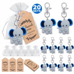 Um grupo de 20 bebês dá boas-vindas à festa para dar presentes, várias cores de bebê elefante Keychain + Transparent Hard Sandbag - Image 2