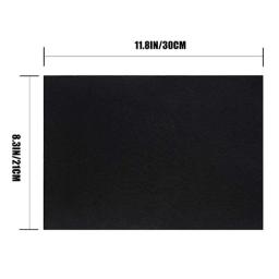 Folhas adesivas de tecido de feltro preto com cola para costas para artesanato e arte e56c - Image 1