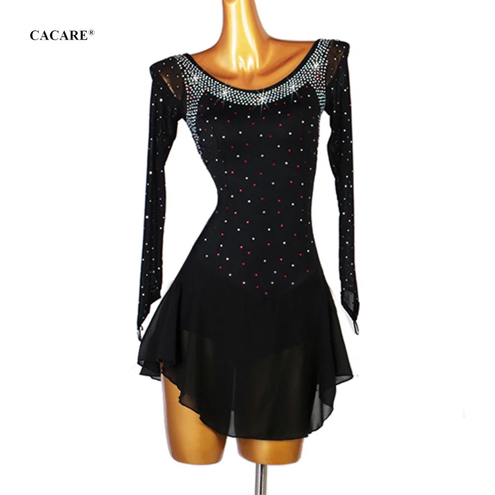 CACARE Hóquei No Gelo Patinação Artística Vestido Para Mulheres e Meninas, Vestidos De Competição, Trajes De Dança Latina, Malha Blazer, D0873 - Image 1