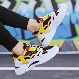Grande tamanho chunky altura homem tênis mulher esporte sapatos homem tênis de corrida calçados esportivos masculinos para meninos preto azul branco tonificação D-753 - Image 4
