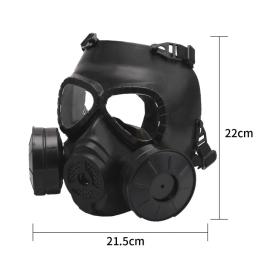 Tactical airsoft cs jogo paintball jogo ao ar livre rosto máscara de gás máscaras de gás de proteção respirador com filtro exaustão ventilador fluxo ar - Image 3