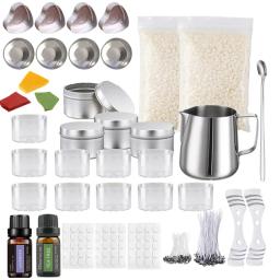 Kit para fazer velas com suporte de algodão, pote, pavios, adesivo, fixador, ferramentas artesanais, feitos à mão, bricolage, 1 conjunto - Image 1