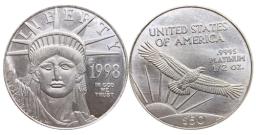 Estados unidos, 1997, 1998, 1999, 2000, 2001, 2002, 2003, 2004, liberty, us $50, metade de prata, moedas comemorativas, cópia - Image 2