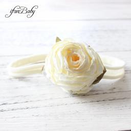 Decoração artificial artesanato queimado tecido flor em náilon elástico hairband flor bandana para crianças menina acessórios de cabelo - Image 4