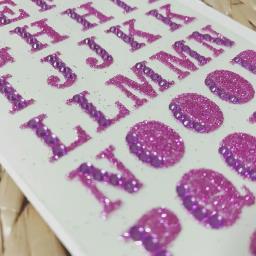 Alfabeto e Strass Adesivos Auto-Adesivos, Acessórios Artesanais, DIY, PC, Decoração do Telefone, Letras, Glitter, Scrapbooking, 1 Folha - Image 5