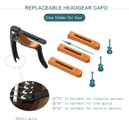 Capotraste de liga de zinco para violão, violão elétrico clássico, universal, cabeça intercambiável, com função de unha - Image 2