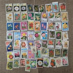50 pcs/set flores todos diferentes de muitos países NÃO repete com selos postais para coleta - Image 1