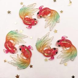 8 pçs resina bling colorido peixinho gemas flatback strass scrapbook casamento 1 buraco apliques diy acessórios og58 - Image 4