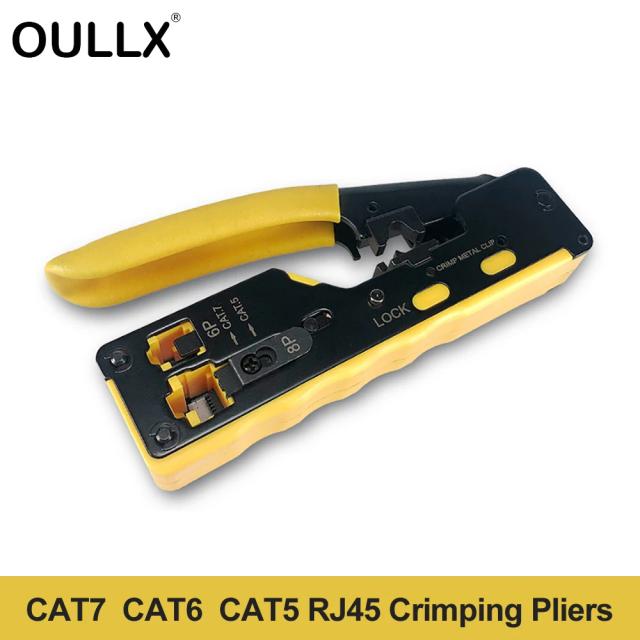 Alicate Multifunção Oullx com Passador Cat7 RJ45 para Redes e Ferramentas Manuais