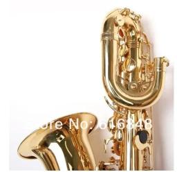 Saxofone de baritone de latão de alta qualidade, esmalte dourado e, instrumento musical de recém-chegado, com estojo bocal - Image 3