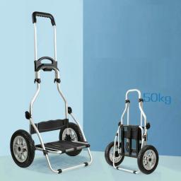 Grande inflável roda bagagem carrinho, dobrável câmera ao ar livre Trailer portátil, caminhão de mão resistente, 25cm - Image 2