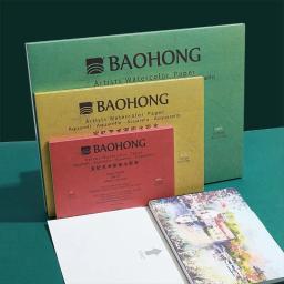 Baohong-Papel Aquarela Profissional, Bloco de Desenho para Pintura, Artigos de Arte, 100% Algodão, 300g, 20 Folhas - Image 1