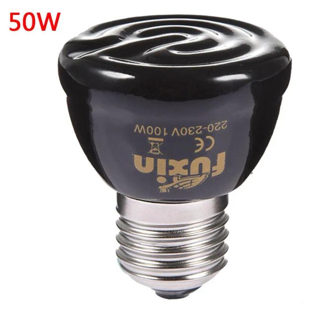 Lâmpada de Aquecimento Cerâmica Infravermelha para Animais de Estimação - Disponível em 25W, 50W, 75W e 100W
