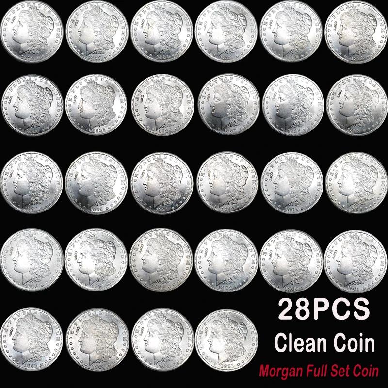 Moedas de Copiar Moedas Morgan Dollar EUA, 1878-1921, 28Pcs - Image 1