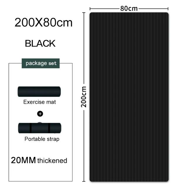 Tapete de Yoga Antiderrapante Espesso de Alta Qualidade 200cm 20mm Ideal para Ginástica Pilates e Academia em Casa