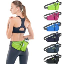 Bolsa de cinto de hidratação esportiva para homens e mulheres, saco de cintura com suporte para garrafa de água, corrida, ciclismo, caminhada, caminhada - Image 1