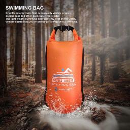 PVC natação bóia reboque flutuador saco seco, inflável aberto, airbag duplo com cinto, alta visibilidade, água esporte segurança saco, 20l - Image 2
