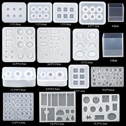 Resina Epóxi Fundição Moldes Set, Kits De Ferramentas De Silicone UV, Resina Fundição Moldes para Fazer Jóias, Descobertas Brinco DIY, 16 Estilos - Image 2