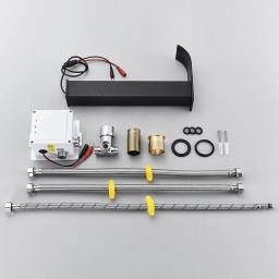 Sensor inteligente torneira da bacia do banheiro deck montado curto/alta tipo de controle mão automática água quente e fria torneiras misturadoras guindaste - Image 6