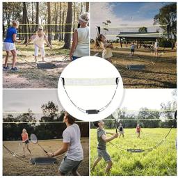 Rede portátil do badminton com suporte leva o saco, rede de badminton do tênis do voleibol de dobramento-configuração fácil para exterior/interno - Image 4