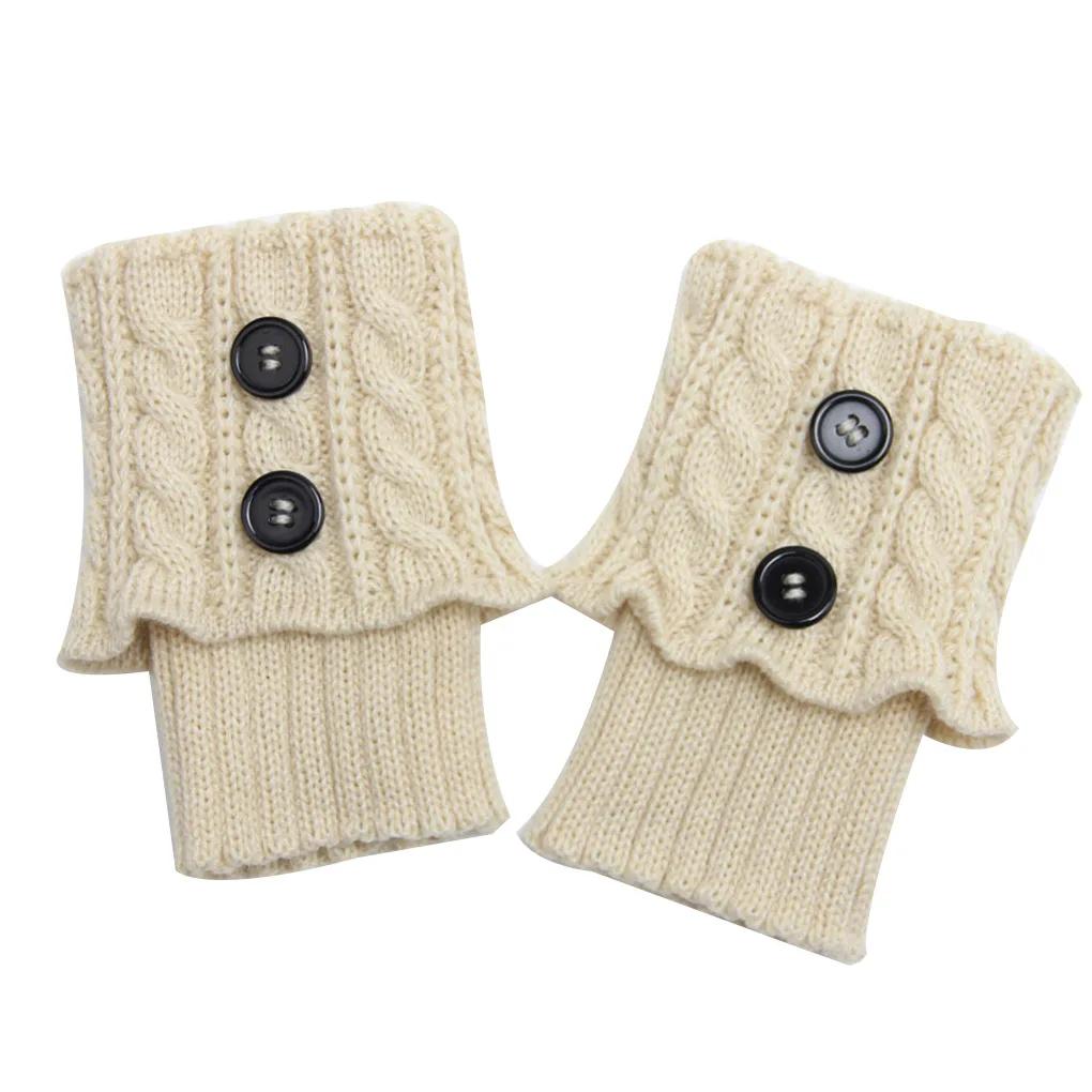 Aquecedor de perna de button com botão curto, gade bota de malha, meia cuffs, 1 par - Image 1