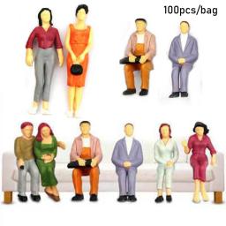 Modelo de construção de pessoas, miniaturas de passageiros, trem de paisagem, personagem diy: 100: 100/1 de escala, cor mista, modelo de brinquedo - Image 2