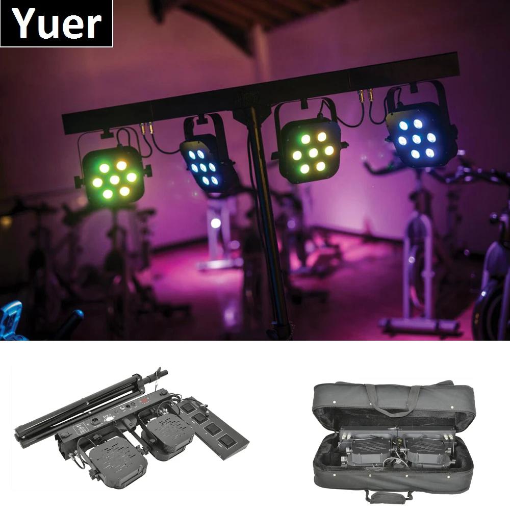 Venda quente LED Par Kits 7X10W RGBW 4IN1 DMX 512 Controle Dj LED Par Luz Com Suporte De Luz e Controlador De Pé Para O Estágio Do Casamento Dj - Image 1