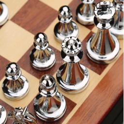 Pro Metal Xadrez Set para Adultos e Crianças, Jogo de Tabuleiro, Tabuleiro Profissional, Iniciante, Magnetic Travel Set, Peças De Metal - Image 6