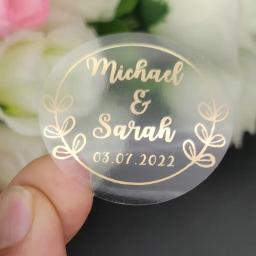 Adesivos personalizados para casamento e noivado, favores de festa, aniversário, Hennaday, batismo, 3cm, 4cm, 5cm, 50 - Image 2