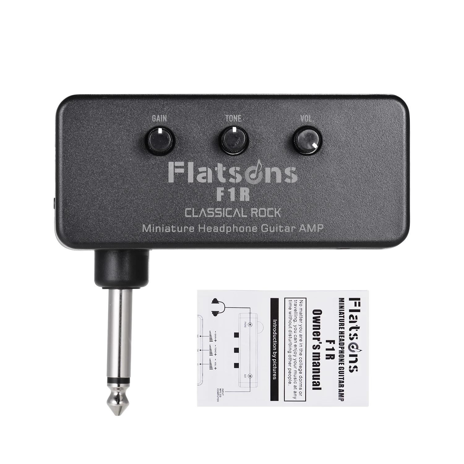 Flatsons f1r mini fone de ouvido amplificador de guitarra com 3.5mm fone de ouvido jack aux entrada plug-and-play acessórios de guitarra - Image 1