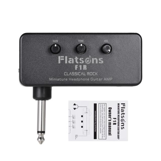 Amplificador de Guitarra Flatsons F1R com Fones de Ouvido, Entrada AUX 3.5mm e Conexão Plug-and-Play