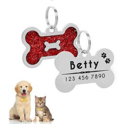 Etiqueta de identificação do cão do gato do filhote de cachorro dos animais de estimação identificação nome do cão colar placa de identificação do cão acessórios do animal de estimação bulldog - Image 2