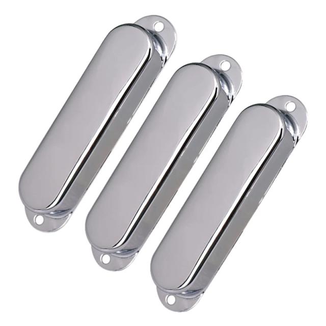 Capas Cromadas para Captador de Guitarra Stratocaster - Conjunto com 3 Peças em Metal Selado para Bobina Única Fechada