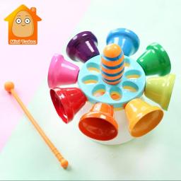 Crianças 8 nota percussão sino colorido mão sino musical jogo do bebê cedo educacional instrumento de música brinquedos para crianças presente - Image 1