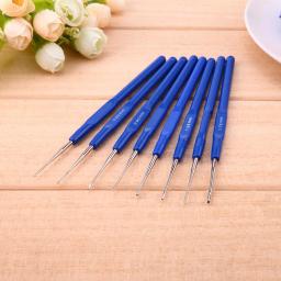 8 pçs pequenos ganchos de crochê agulhas pontos tricô artesanato caso crochê conjunto para costura 0.6/0.7/0.9/1.0/1.1/1.25/1.5/1.75mm - Image 2