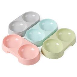 Tigela dupla de plástico para animais de estimação, tigela criativa fácil de limpar, alimentador de água para comida, cão, suprimentos para alimentar animais de estimação, 1 peça - Image 2