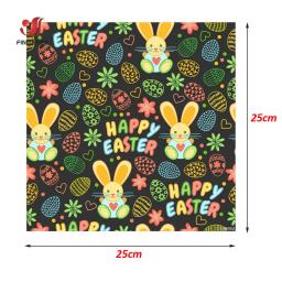 Tecidos de algodão estampados para decoração, coelho da páscoa 25x25cm, tecidos impressos para costura, acessórios faça você mesmo, lençol de tecido de colcha com 10 peças - Image 4