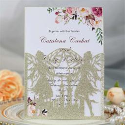 Convites e cartões de presente personalizados, 50 peças, festa de aniversário, faça você mesmo, fada, borboleta - Image 4