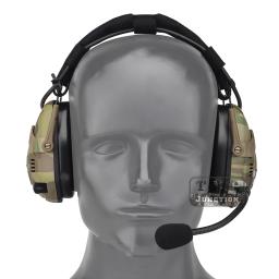 Tático militar redução de ruído comunicação fone ouvido conjunto bluetooth orelha muffs com capacete ferroviário montagem kit - Image 2
