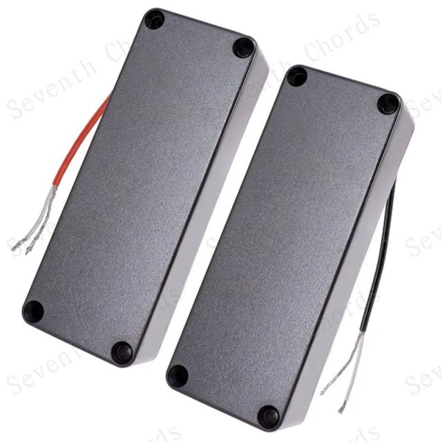 Conjunto de 2 Acessórios para Guitarra: Captadores Finos, Selados e Pretos para Baixo de 5 Cordas