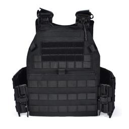 Alta densidade oxford pano material pom liberação rápida colete tático com grande capacidade molle sistema resistência ao rasgo à prova dwaterproof água - Image 2