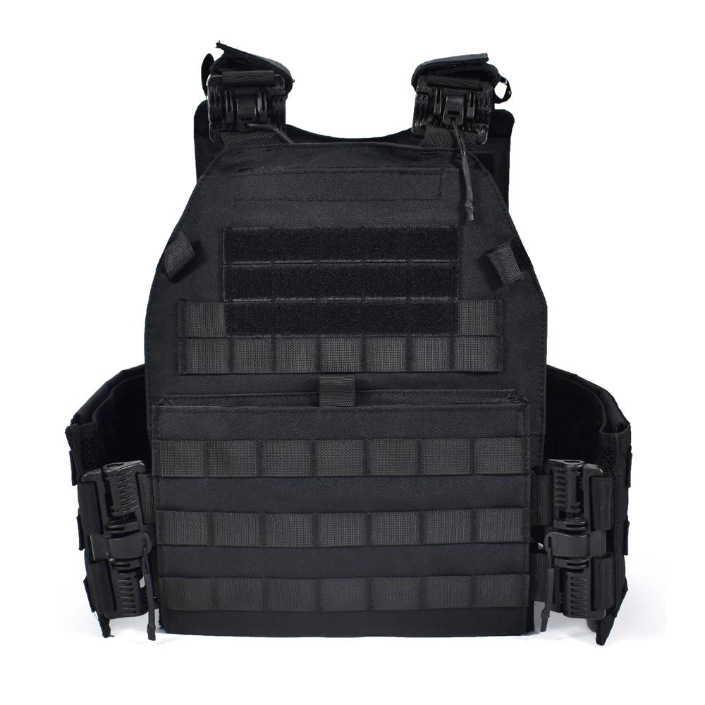 Alta densidade oxford pano material pom liberação rápida colete tático com grande capacidade molle sistema resistência ao rasgo à prova dwaterproof água - Image 1
