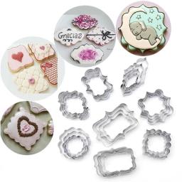 Molde de aço inoxidável para decoração de biscoitos, 4 unidades, cortador, bolo de casamento, confeitaria, ferramenta diy - Image 3