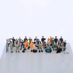 27 pçs 1:87 escala ho modelo trabalhadores ferroviários paisagem modelo trem ferroviário layout cenário diy dioramas em miniatura exibir jogos - Image 1