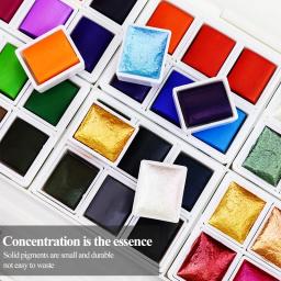 Angelmark-Tinta Profissional Aquarela Sólida, Conjunto de Pintura com Escova de Água, Caneta para Desenho, Artigos de Arte, 24 Cores, 36 Cores, 48 Cores - Image 3