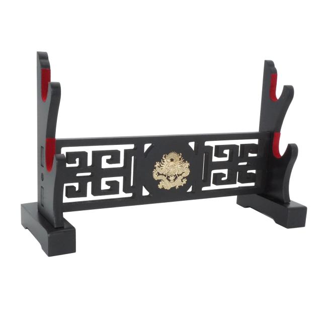 Atraente Suporte Acolchoado para Espadas em Veludo - Rack para Katana Genji, Samurai, Lâmina Gladius e Templar Medieval com Estilo Dragão