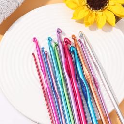 Agulha de tricô de alumínio colorido, Crochet Hook Set, Sweater Stitch Tool, Acessórios de costura, 2-8mm - Image 3